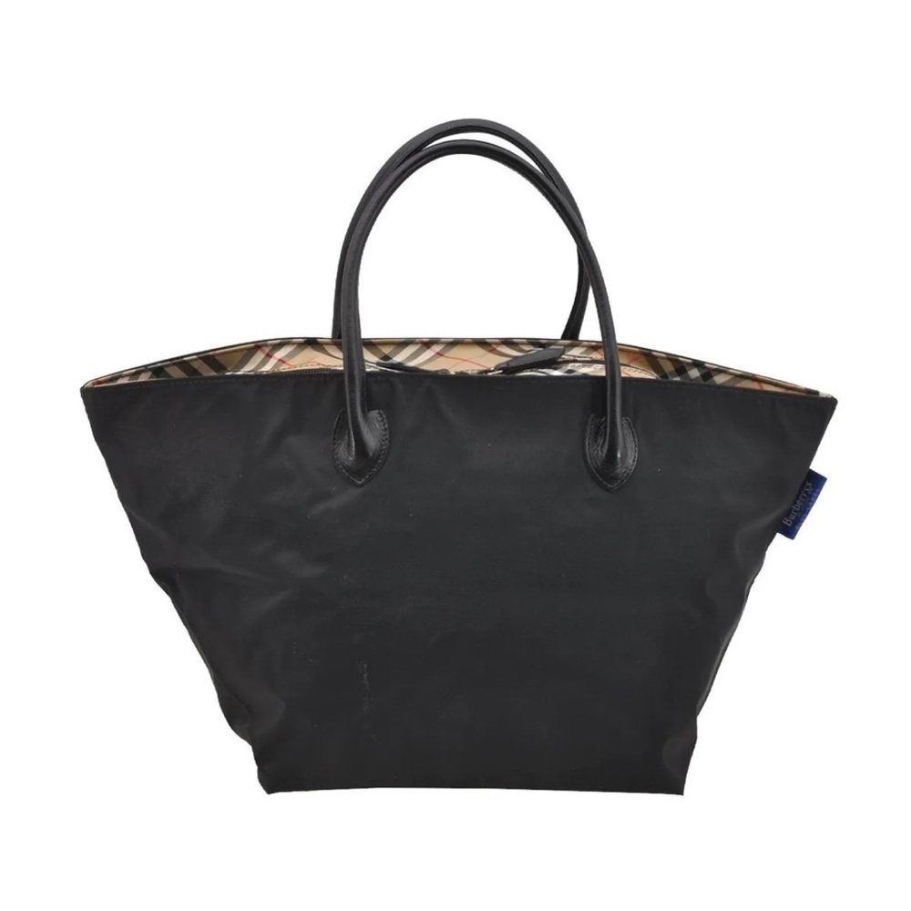 EUC BURBERRYS Blue Label Nova Check Tote Bag Nylon
Beige Black